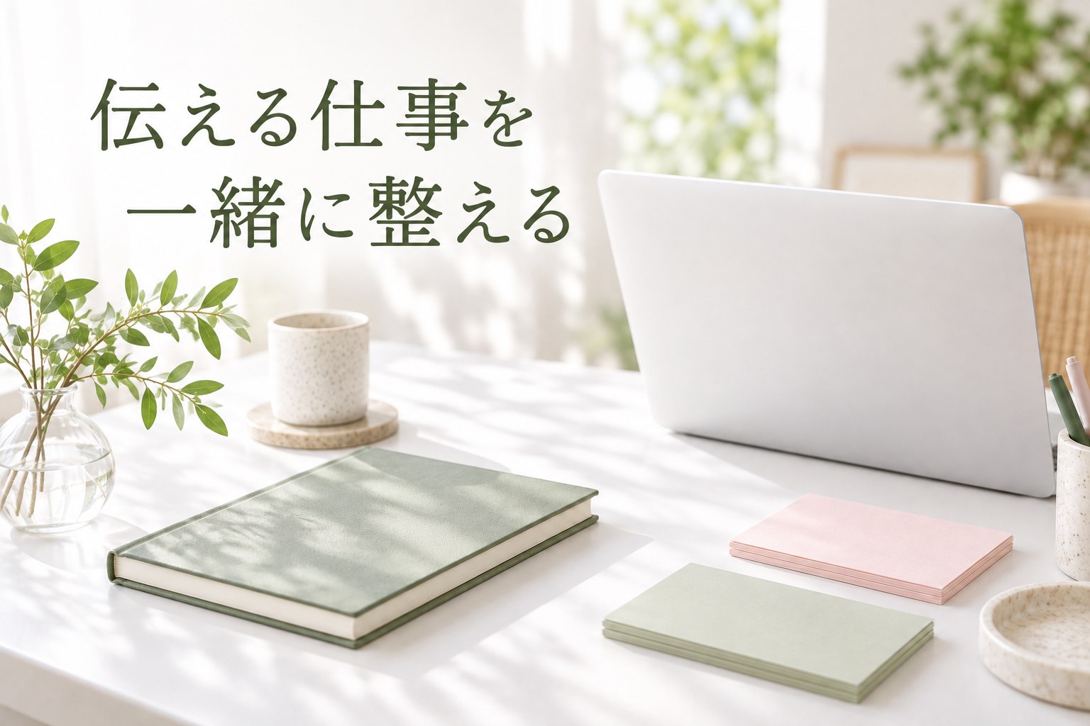 伝える仕事を　一緒に整える（AI生成イメージ）