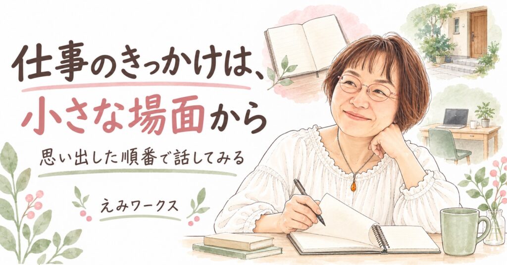 仕事を始めたきっかけが思い出せないとき（イラスト）